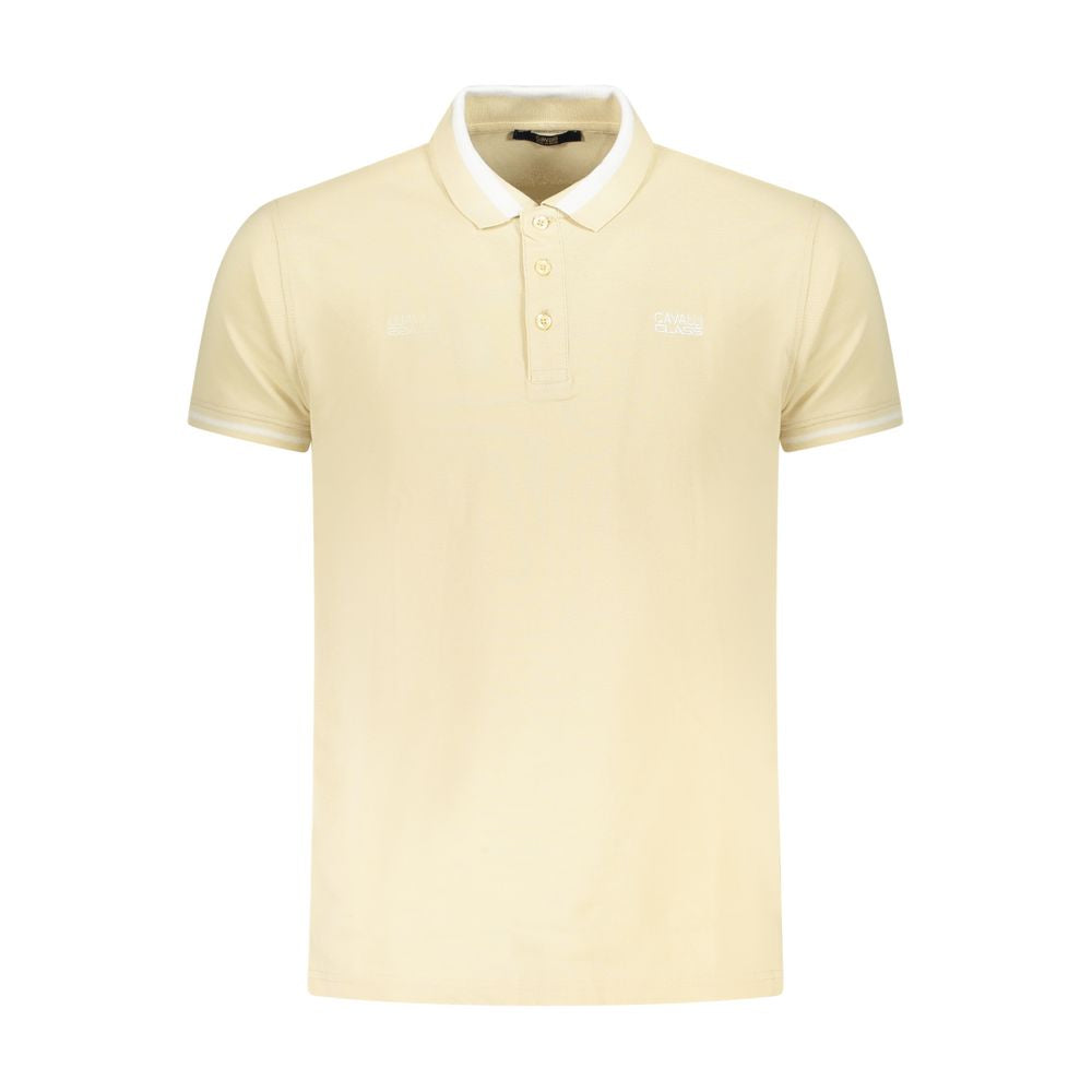 Cavalli Class Beige Cotton Men's Polo Shirt