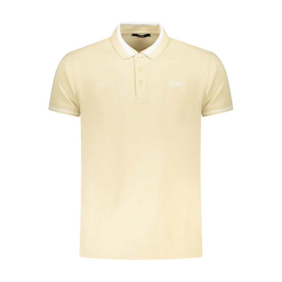 Cavalli Class Beige Cotton Men's Polo Shirt