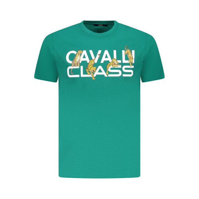 Cavalli Class Verde Baumwoll-T-Shirt für Herren