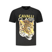 Cavalli Class Schwarzes Baumwoll-T-Shirt für Herren