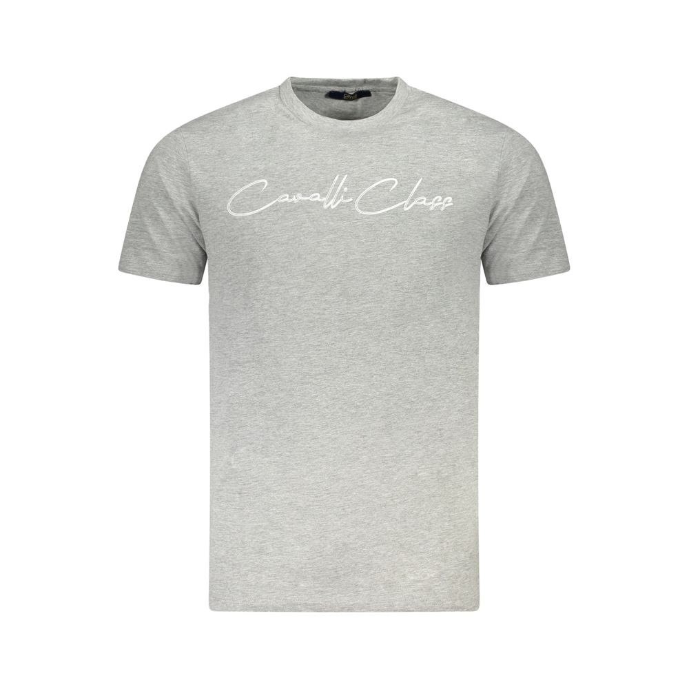 Cavalli Class Men's Grey Cotton T-Shirt