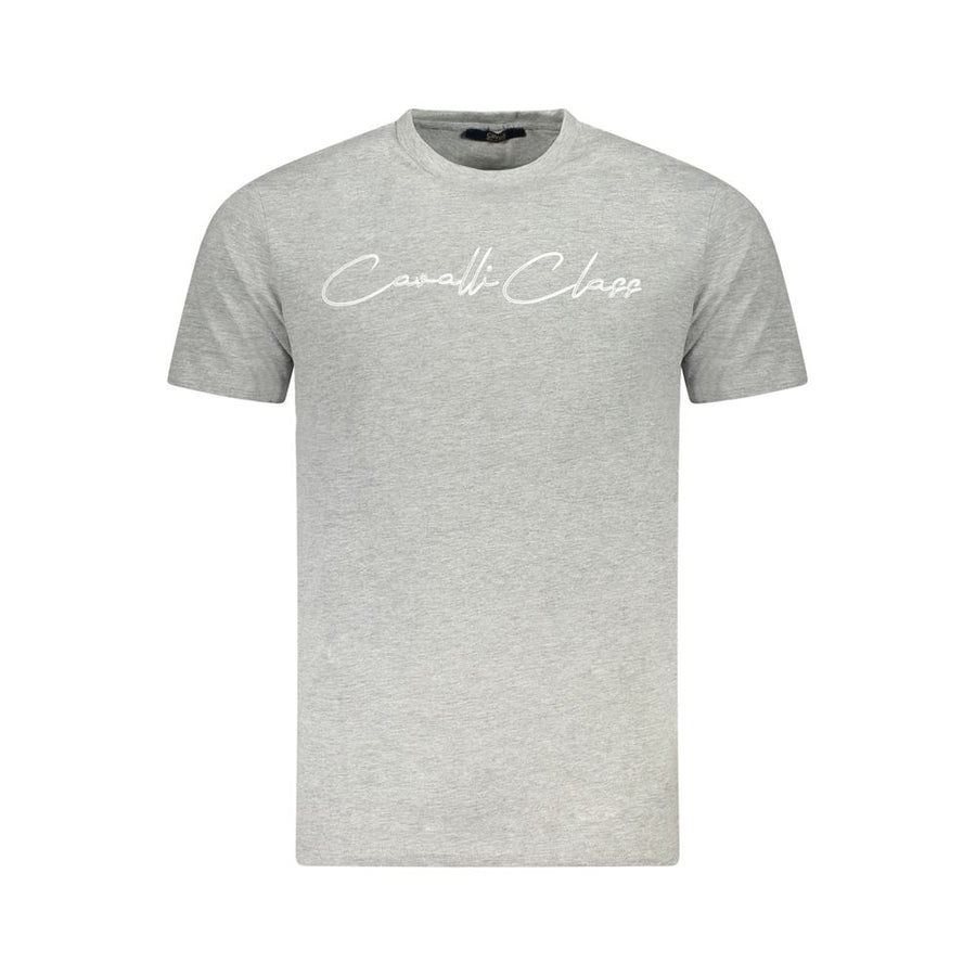Cavalli Class Men's Grey Cotton T-Shirt