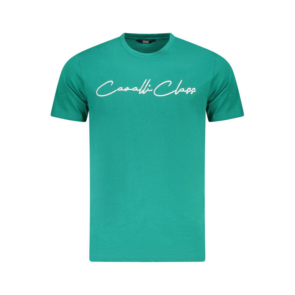 Cavalli Class Men's Green Cotton T-Shirt