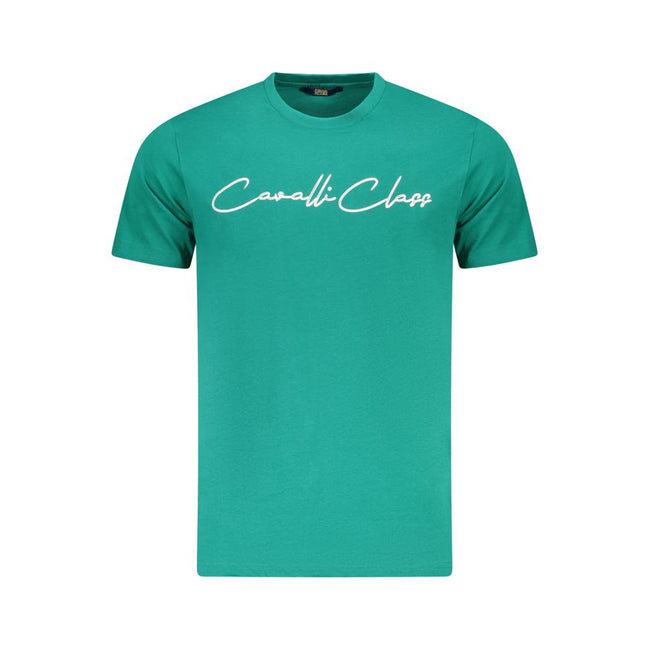 Cavalli Class Verde Baumwoll-T-Shirt für Herren