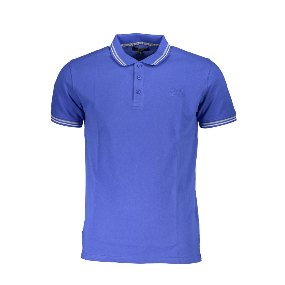 Cavalli Class Blue Cotton Men's Polo Shirt