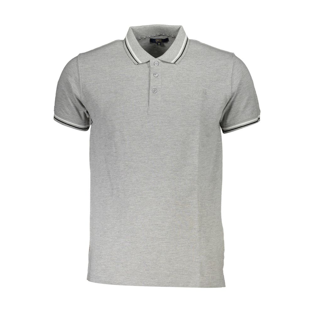 Cavalli Class Grey Cotton Men's Polo Shirt