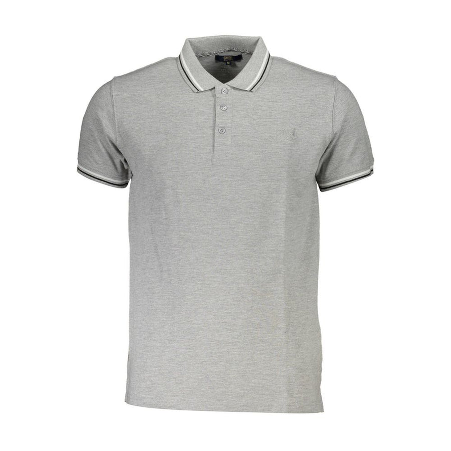 Cavalli Class Grey Cotton Men's Polo Shirt