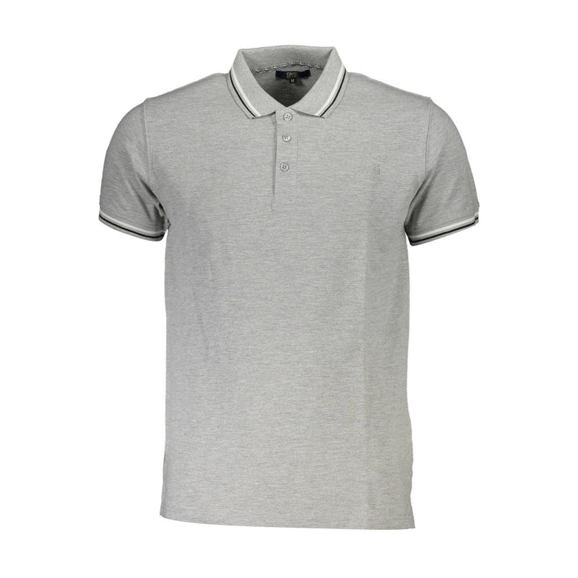 Cavalli Class Grigio Baumwoll-Herrenpoloshirt
