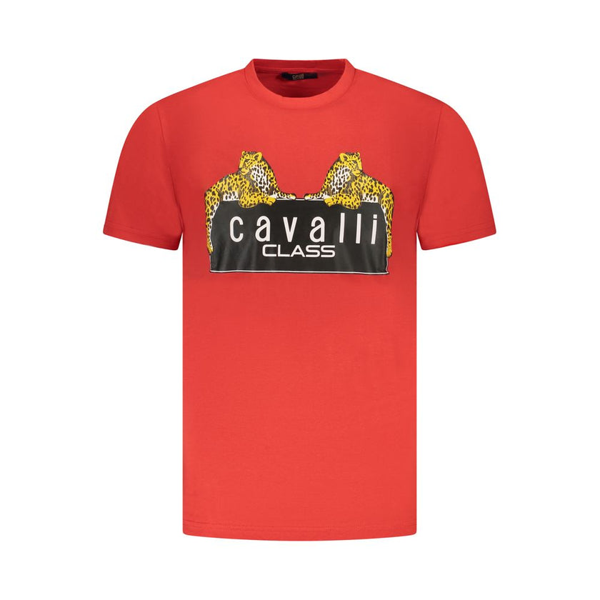 Cavalli Class Rosso Baumwoll-T-Shirt für Herren