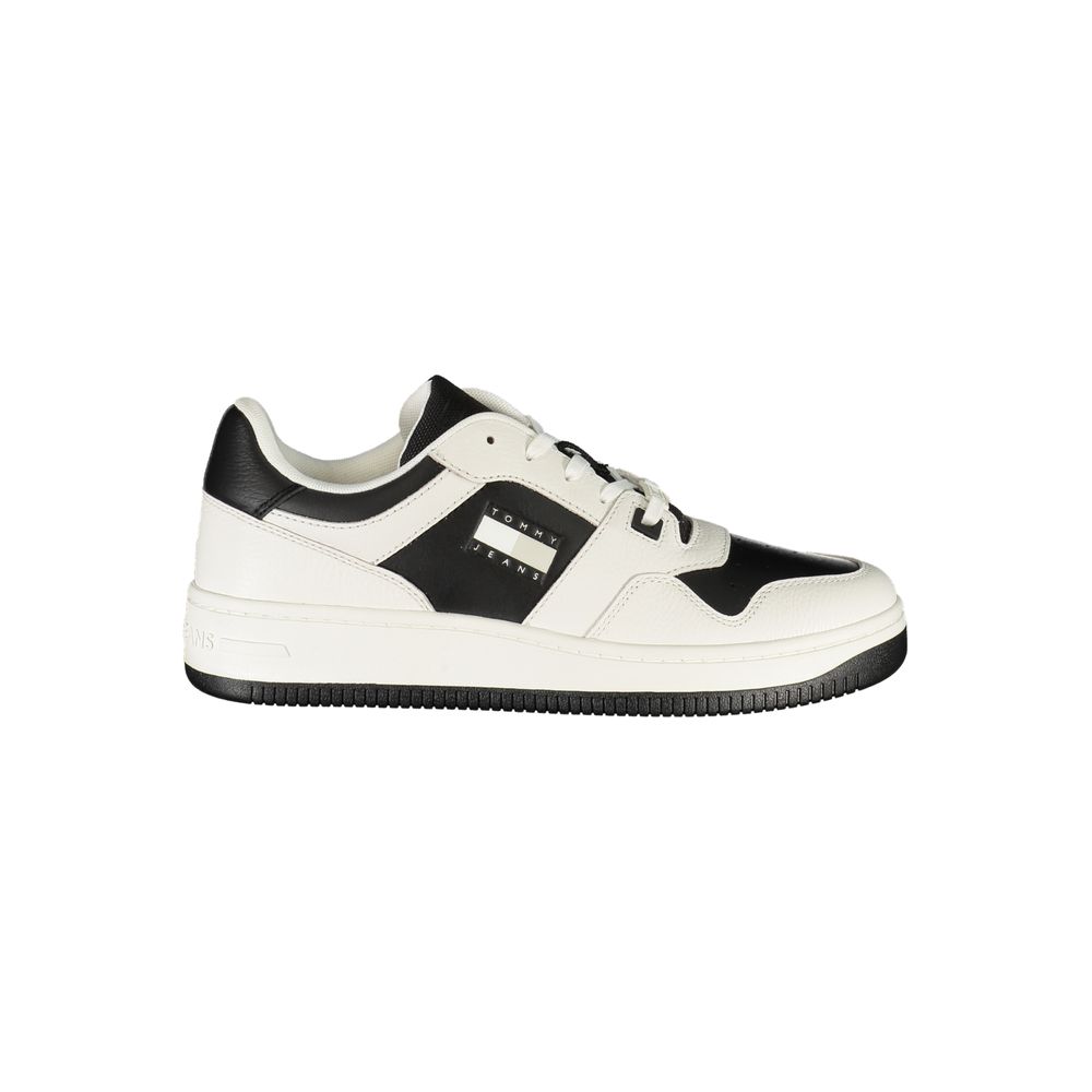Tommy Hilfiger White Polyurethane Men's Sneakers
