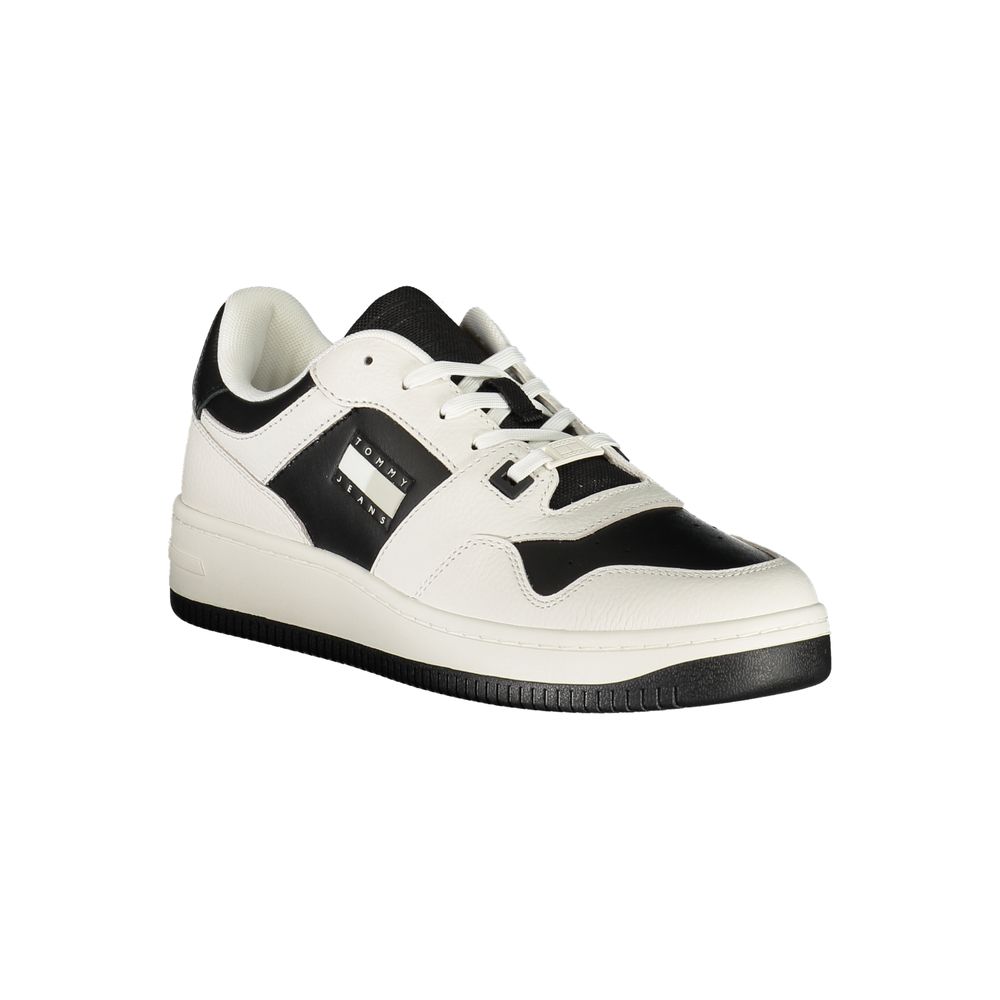 Tommy Hilfiger White Polyurethane Men's Sneakers