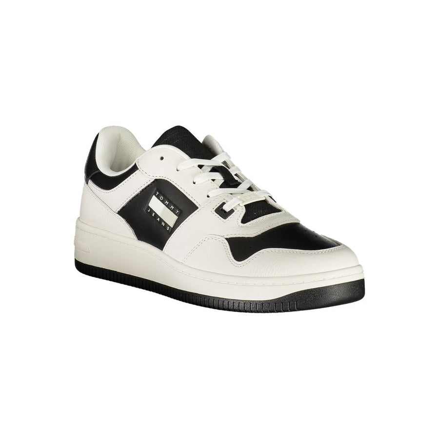 Tommy Hilfiger White Polyurethane Men's Sneakers