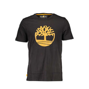 Schwarzes Timberland Herren-T-Shirt aus Bio-Baumwolle mit Logo-Aufdruck