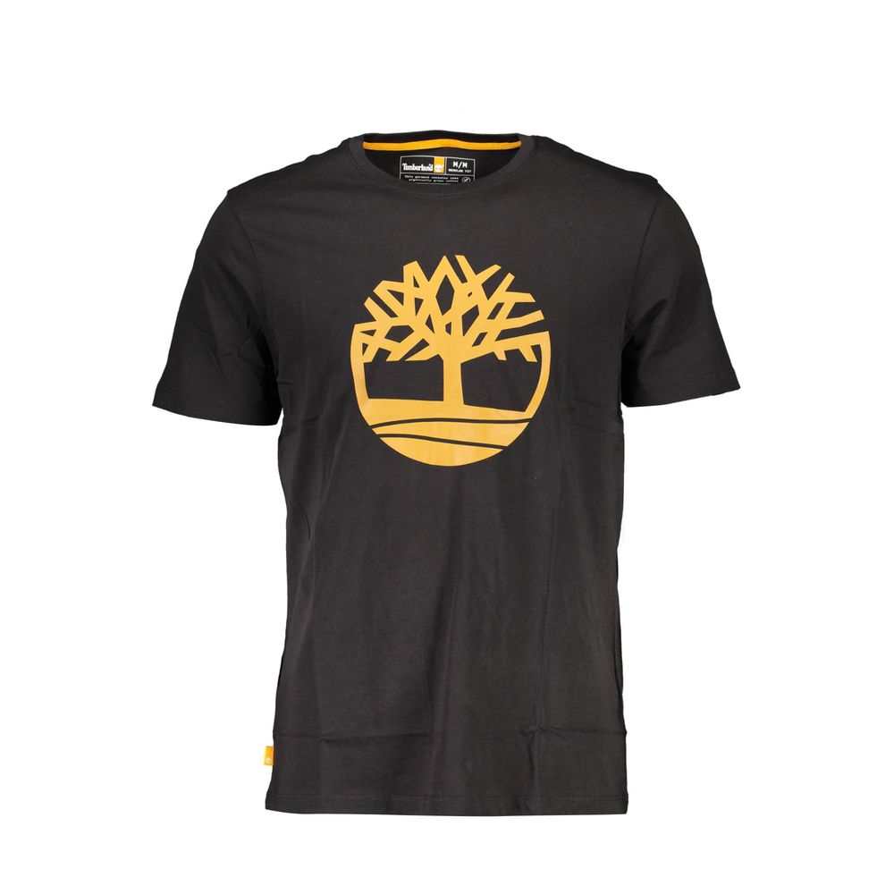 Schwarzes Timberland Herren-T-Shirt aus Bio-Baumwolle mit Logo-Aufdruck