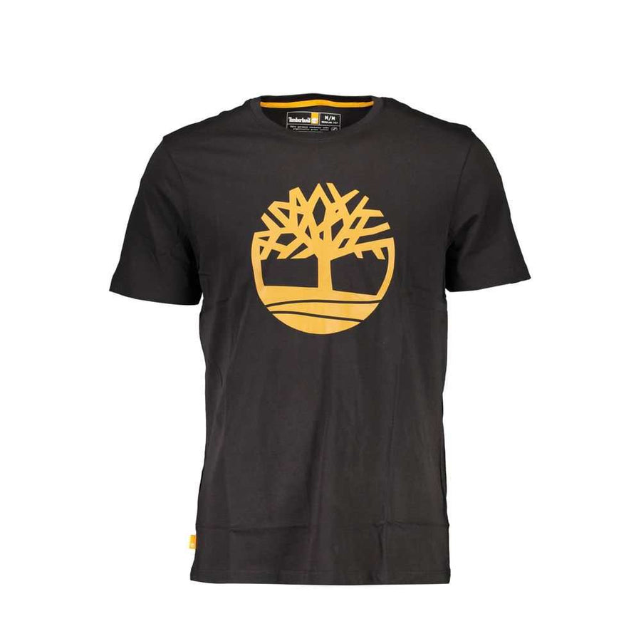 Schwarzes Timberland Herren-T-Shirt aus Bio-Baumwolle mit Logo-Aufdruck