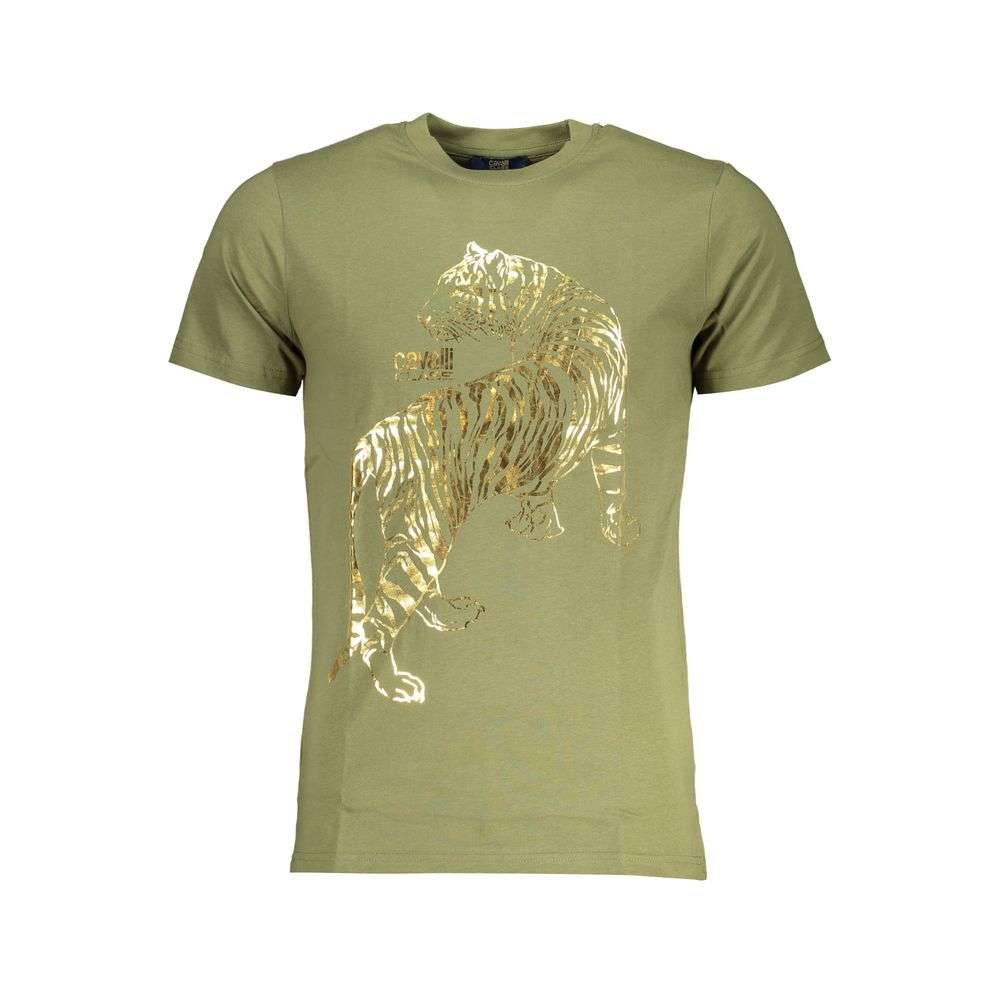 Cavalli Class Men's Green Cotton T-Shirt