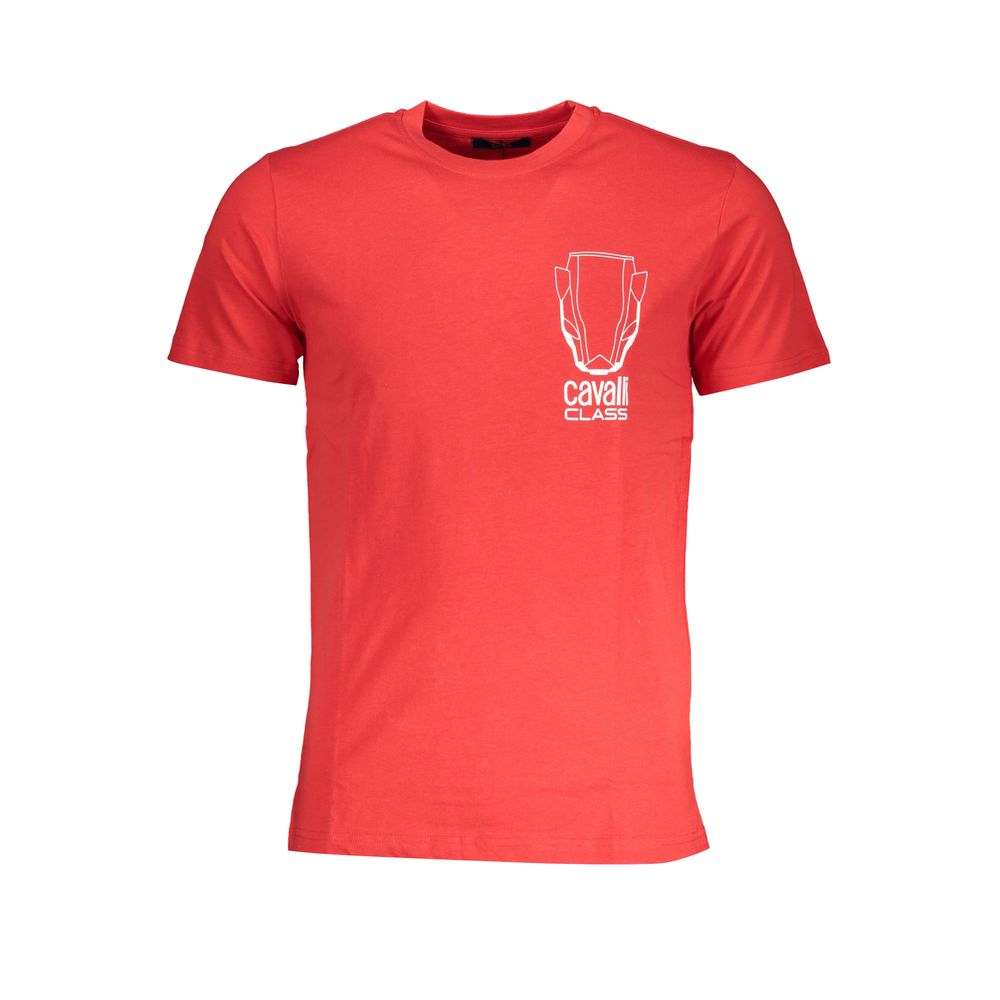 Men's Cavalli Class Red Cotton T-Shirt