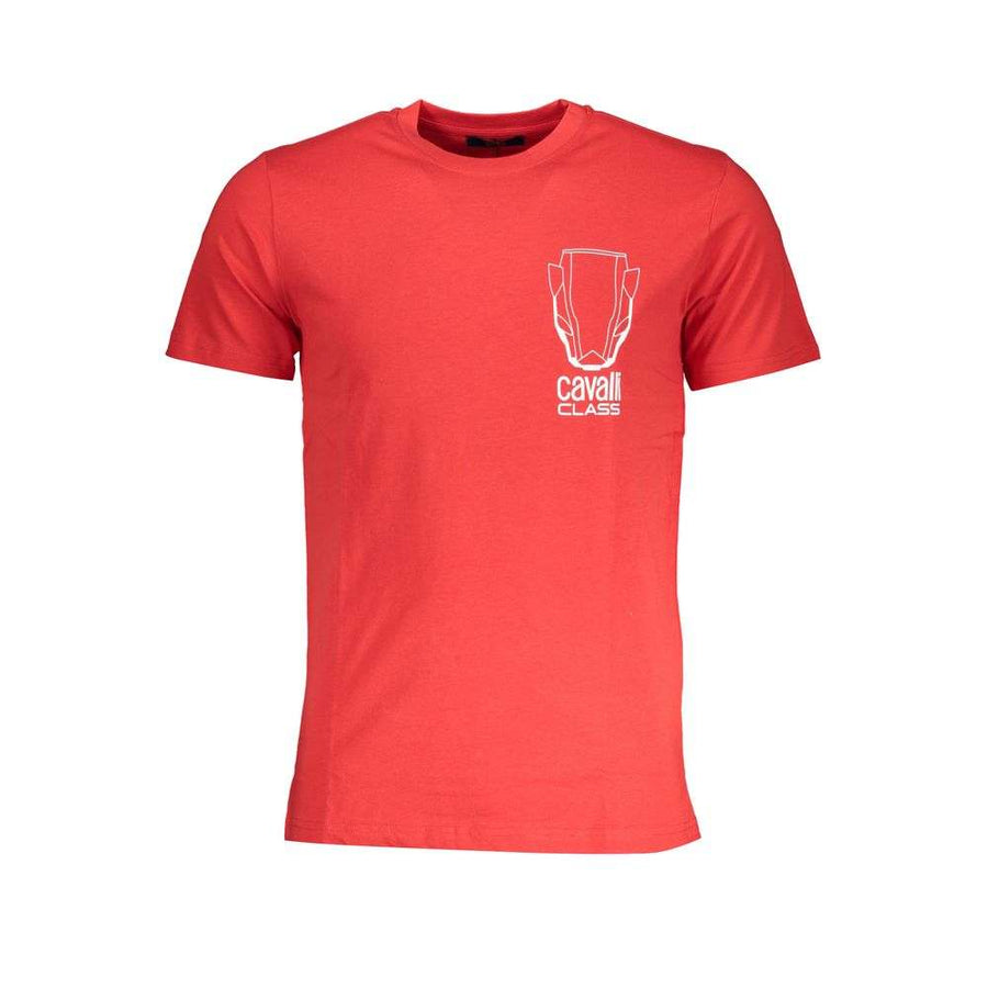 Men's Cavalli Class Red Cotton T-Shirt