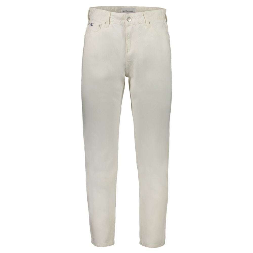 Calvin Klein Men's White Cotton Jeans