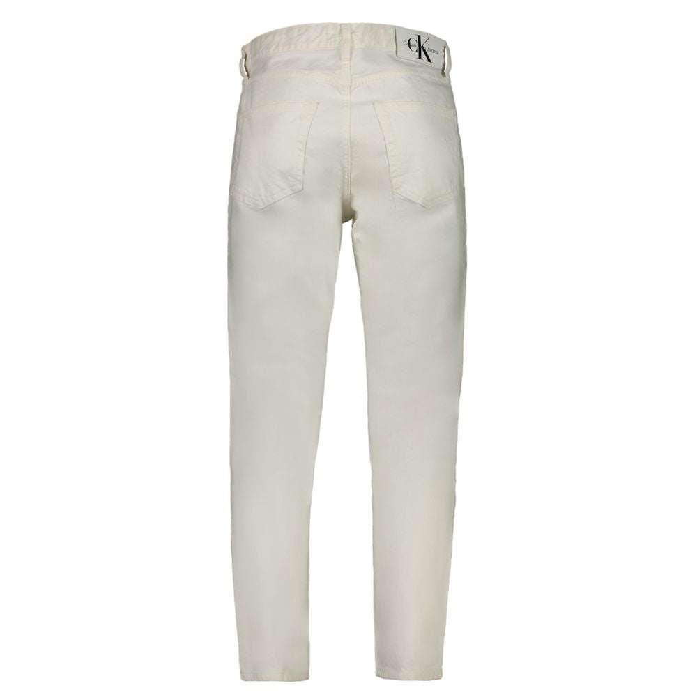 Calvin Klein Men's White Cotton Jeans