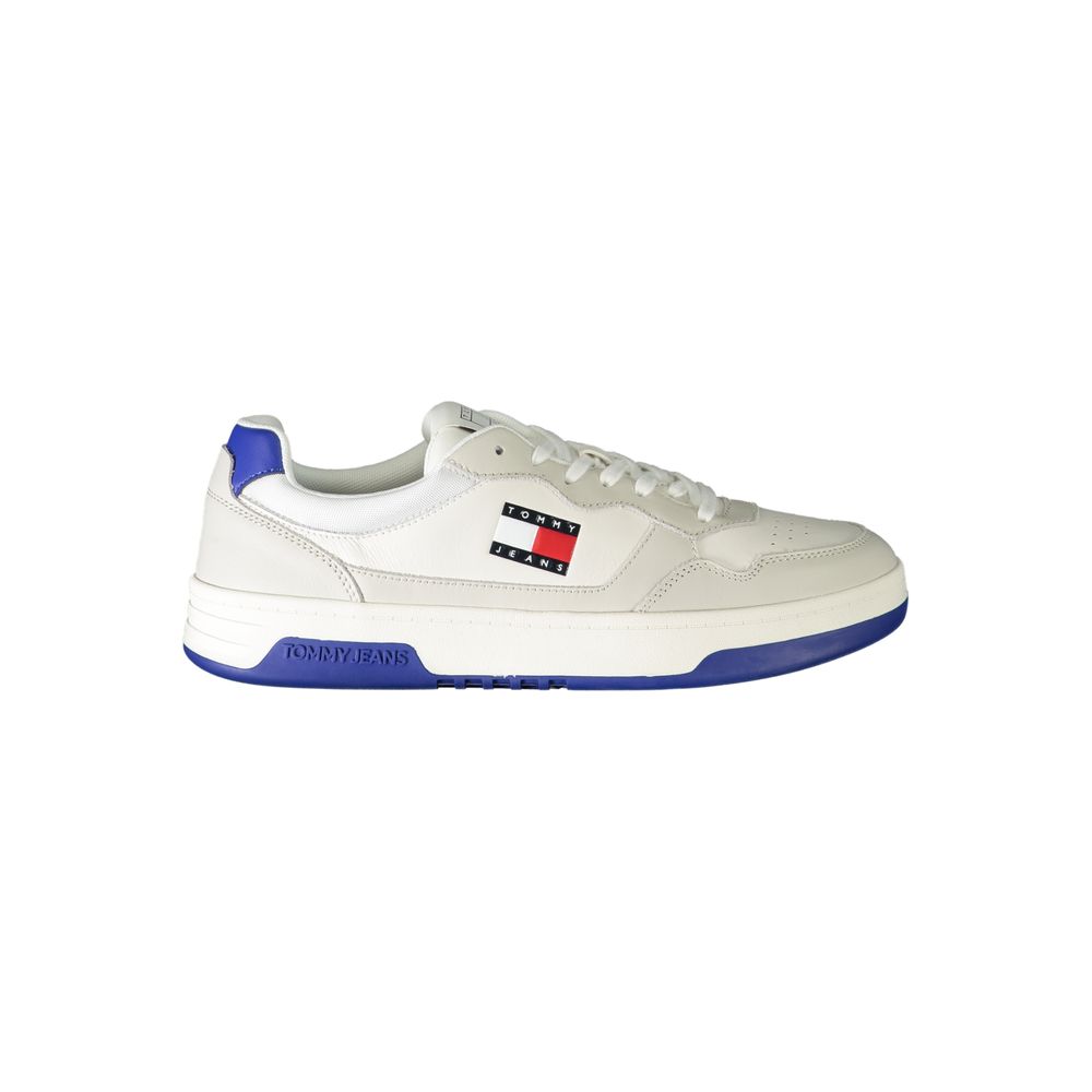 Tommy Hilfiger White Polyurethane Men's Sneakers