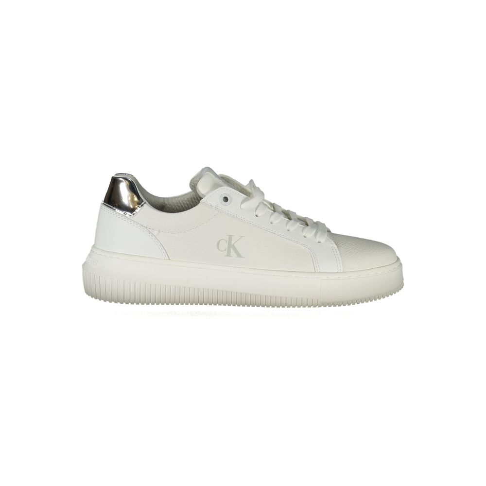 Calvin Klein Weiße Low-Top-Sneaker aus Polyester