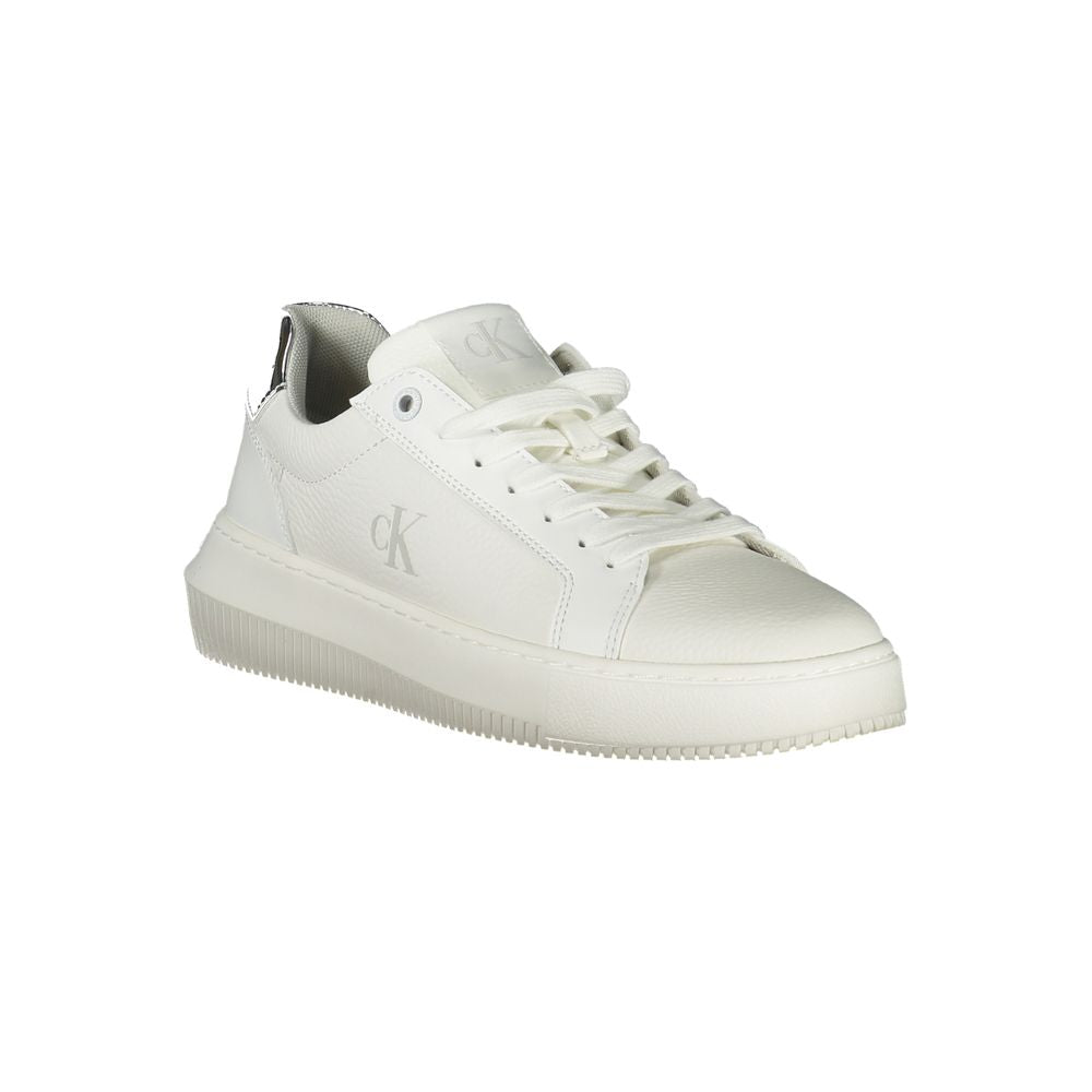 Calvin Klein Weiße Low-Top-Sneaker aus Polyester