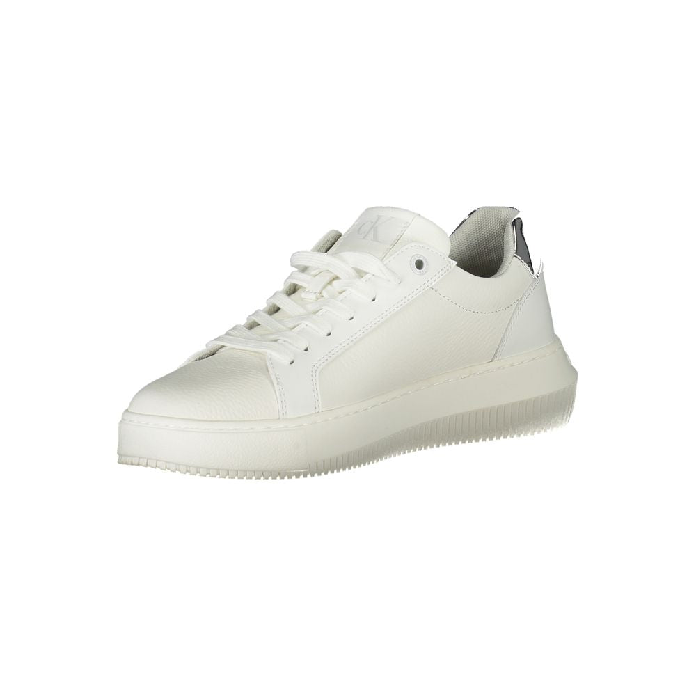 Calvin Klein Weiße Low-Top-Sneaker aus Polyester