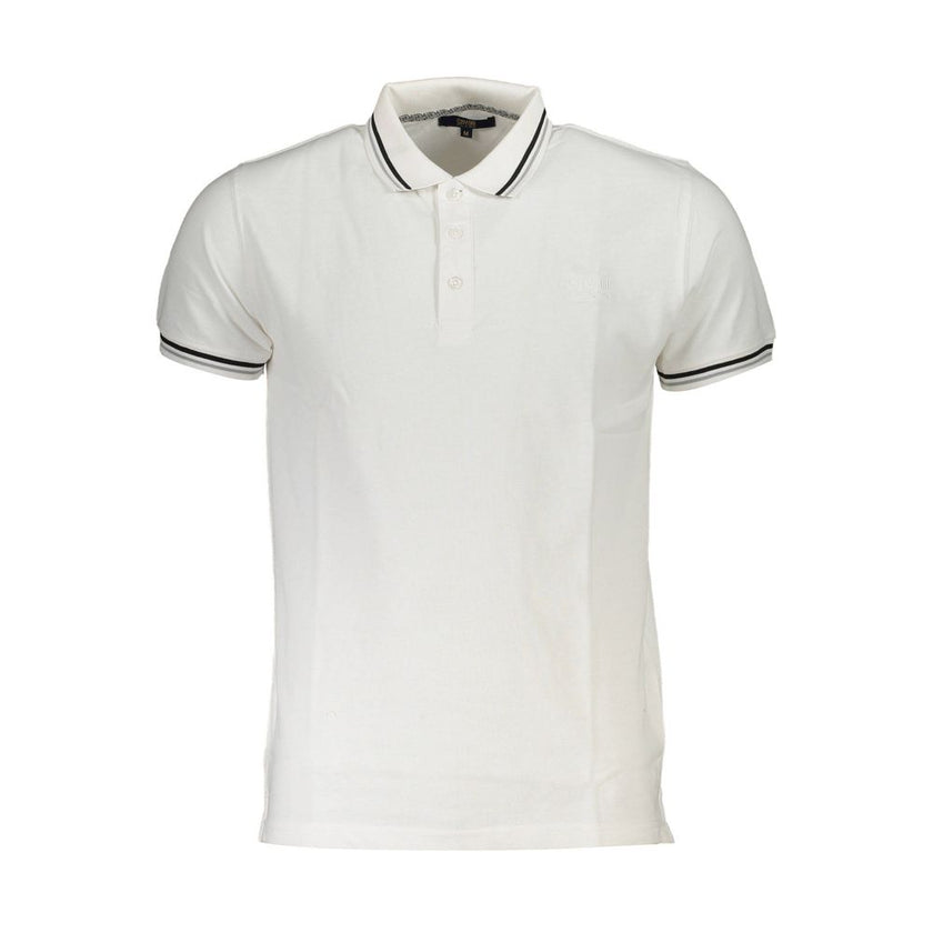 Cavalli Class Weißes Poloshirt aus Baumwolle für Herren