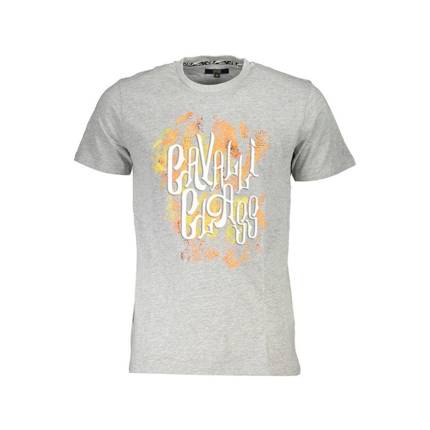 Cavalli Class Grigio Baumwoll-T-Shirt für Herren
