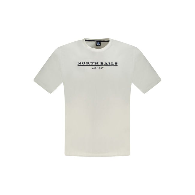North Sails Bianco Baumwoll-T-Shirt für Herren