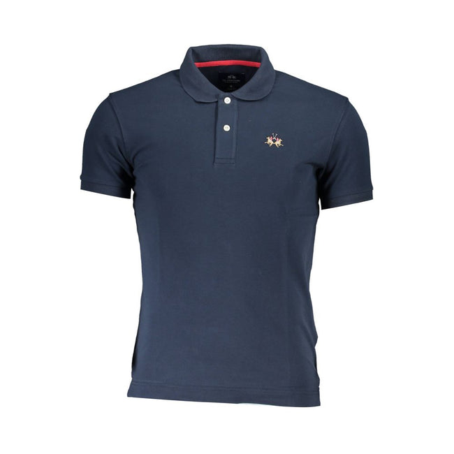 La Martina Blaues Baumwoll-Poloshirt für Herren