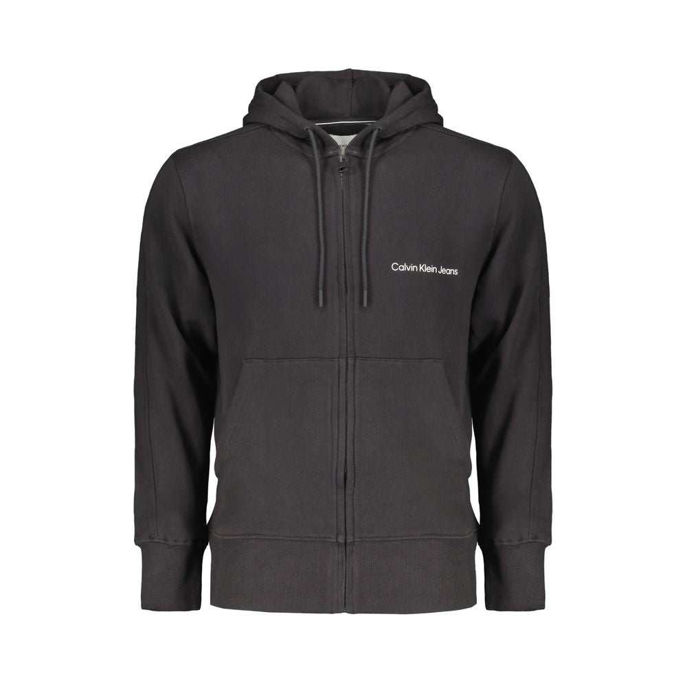Calvin Klein Men's Black Cotton Hoodie with Pouch Pocket