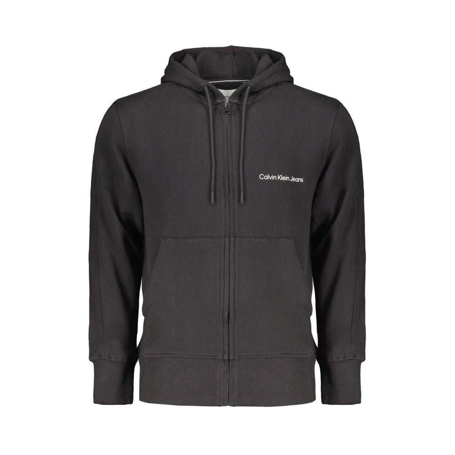 Calvin Klein Schwarzer Baumwollpullover für Männer mit Kapuze und zentralen Taschen