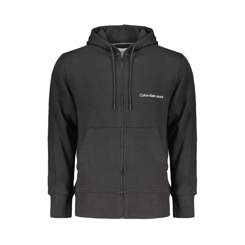 Calvin Klein Schwarzer Baumwollpullover für Männer mit Kapuze und zentralen Taschen