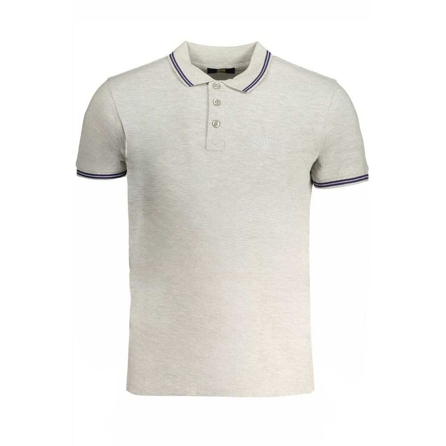 Cavalli Class Men's Grey Cotton Polo Shirt