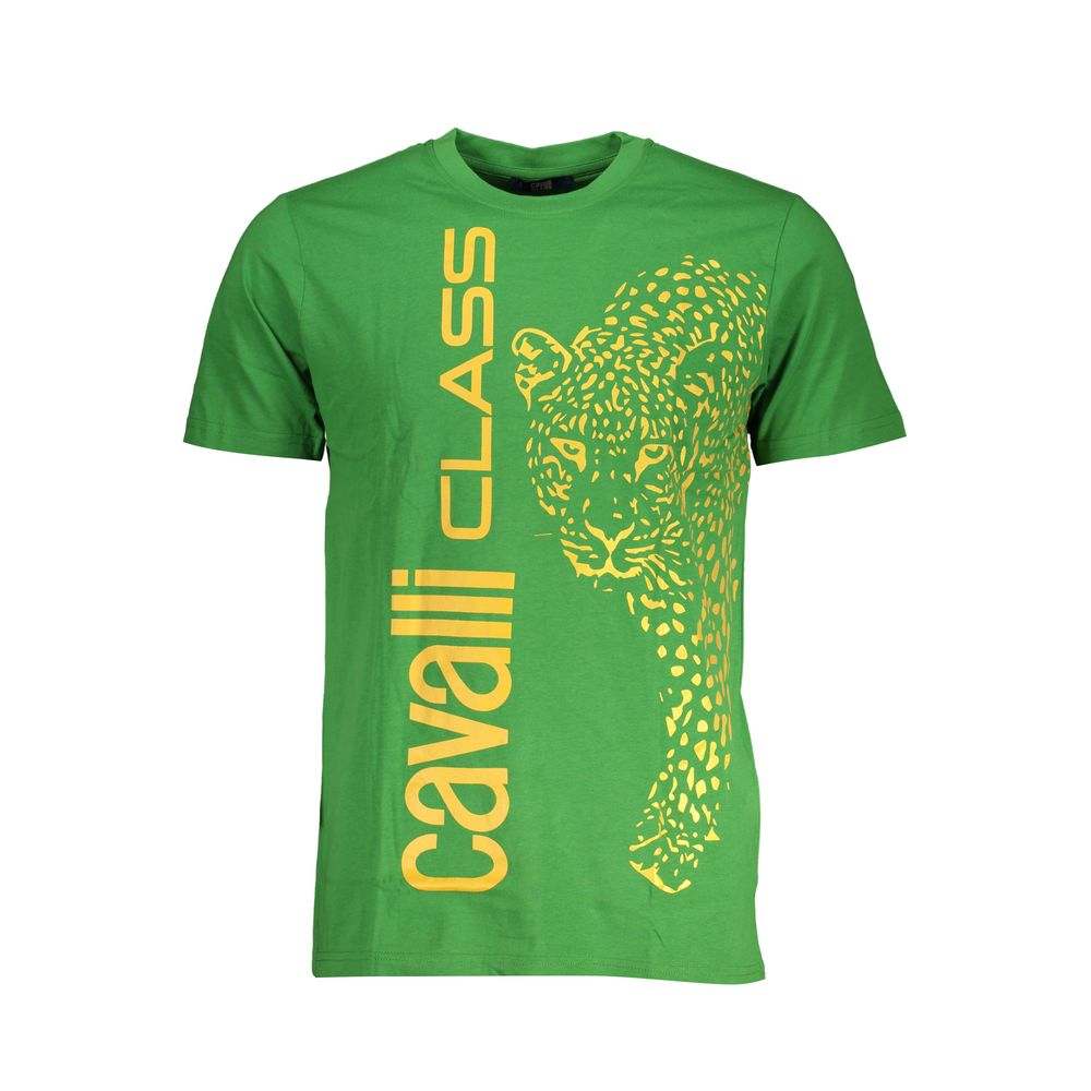 Cavalli Class Men's Green Cotton T-Shirt
