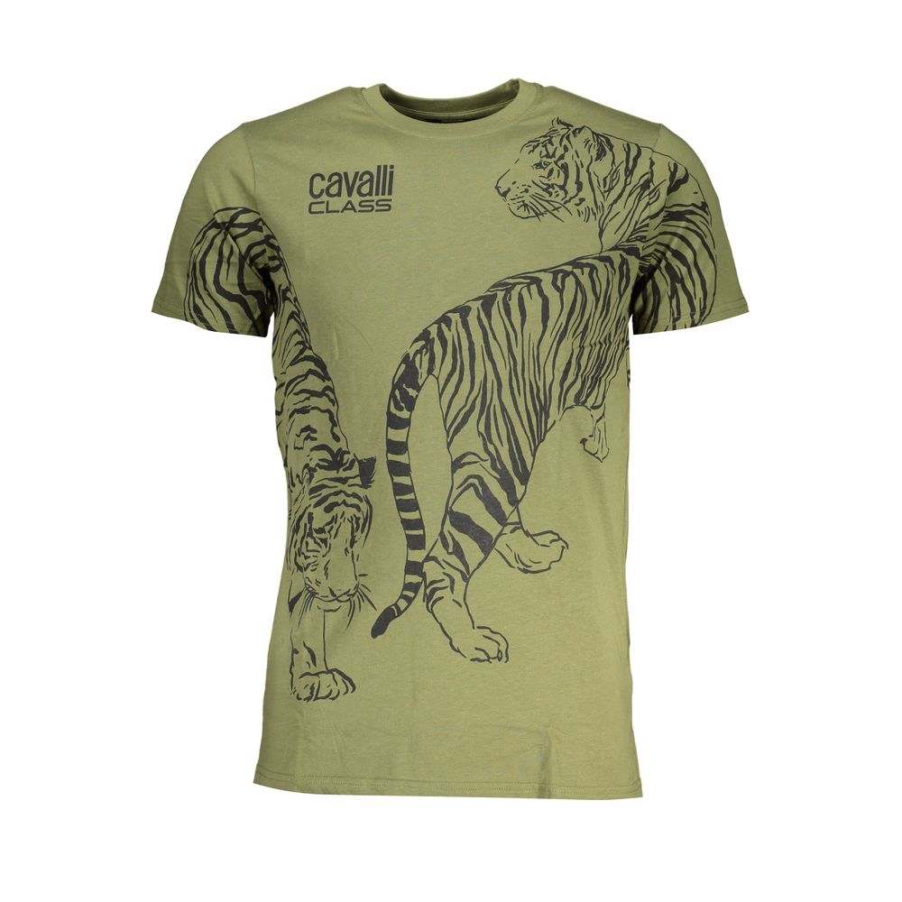 Cavalli Class Men's Green Cotton T-Shirt