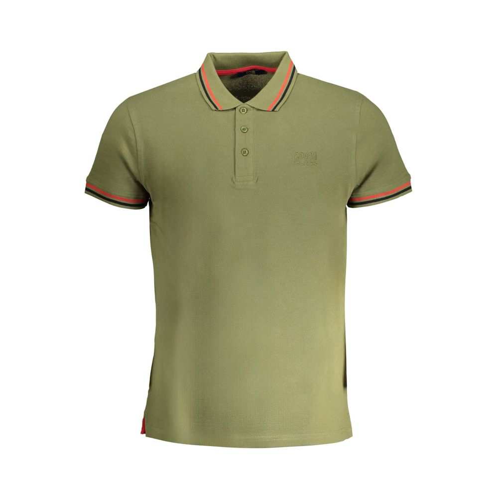 Cavalli Class Men's Green Cotton Polo Shirt