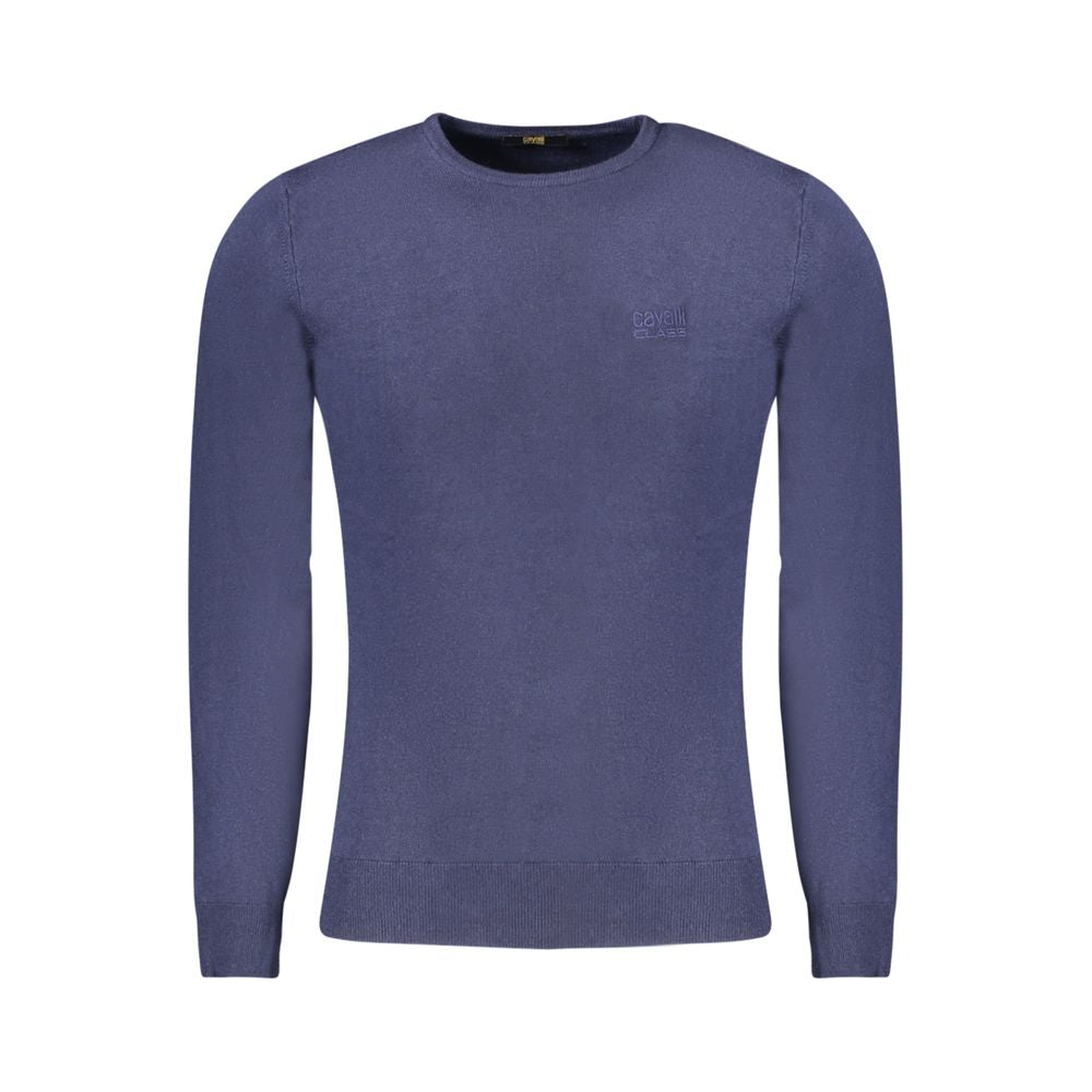 Cavalli Class Blauer Nylon-Pullover