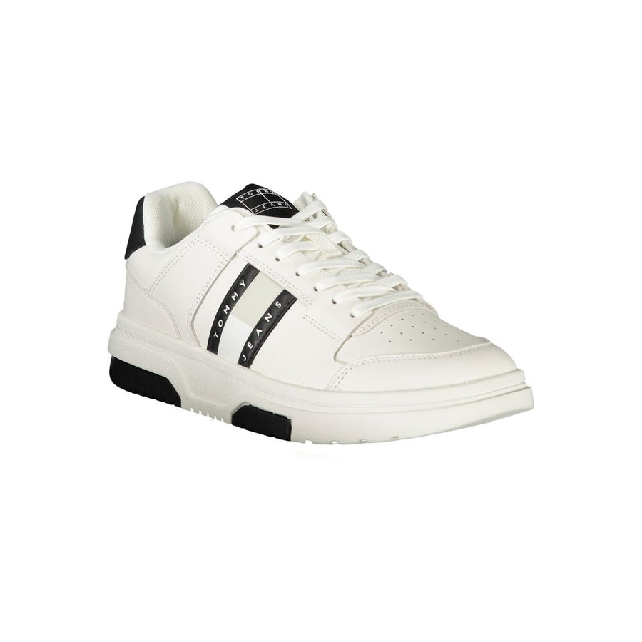 Tommy Hilfiger White Polyurethane Men's Sneakers