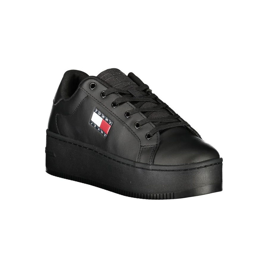 Tommy Hilfiger Schwarzer Damen-Sneaker aus Polyurethan