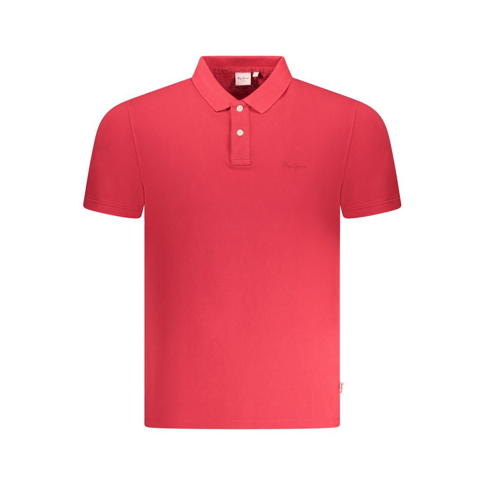 Pepe Jeans Men's Red Cotton Polo Shirt