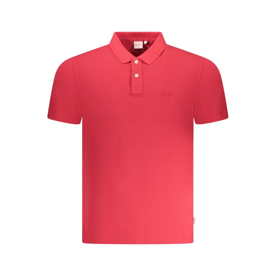 Pepe Jeans Men's Red Cotton Polo Shirt