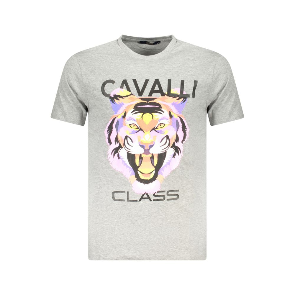 Cavalli Class Men's Grey Cotton T-Shirt