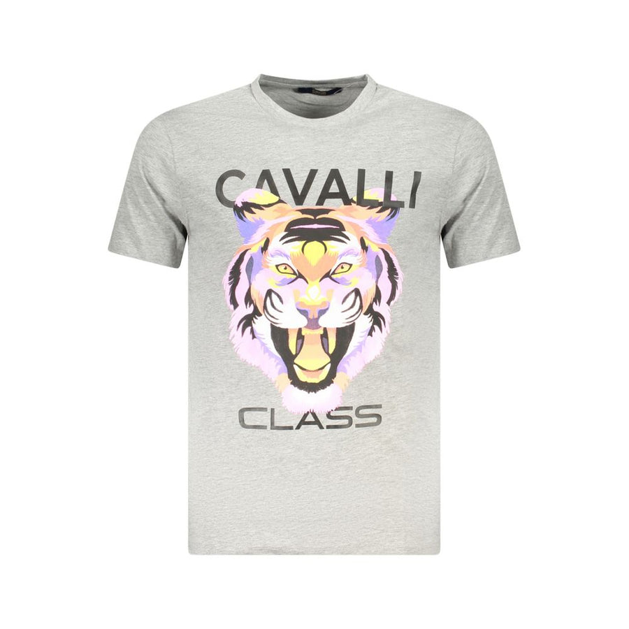 Cavalli Class Men's Grey Cotton T-Shirt