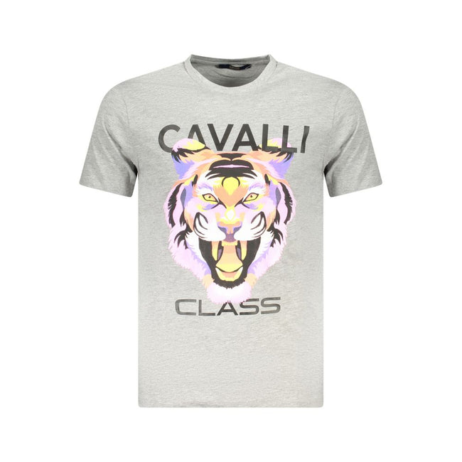 Cavalli Class Grigio Baumwoll-T-Shirt für Herren