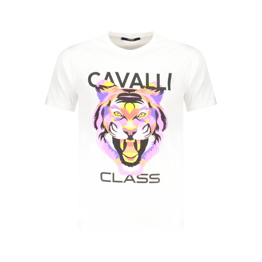 Cavalli Class Men's White Cotton T-Shirt