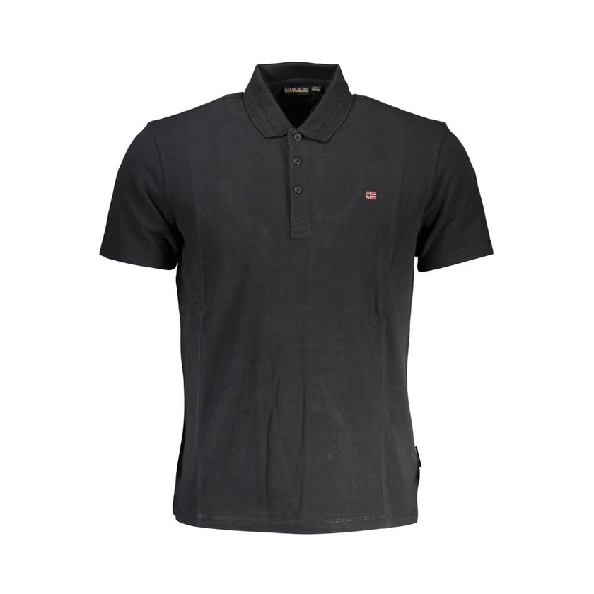 Napapijri Schwarzes Herren-Poloshirt aus Baumwolle