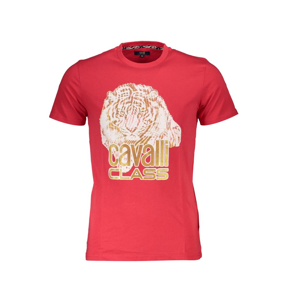 Cavalli Class Rosso Baumwoll-T-Shirt für Herren